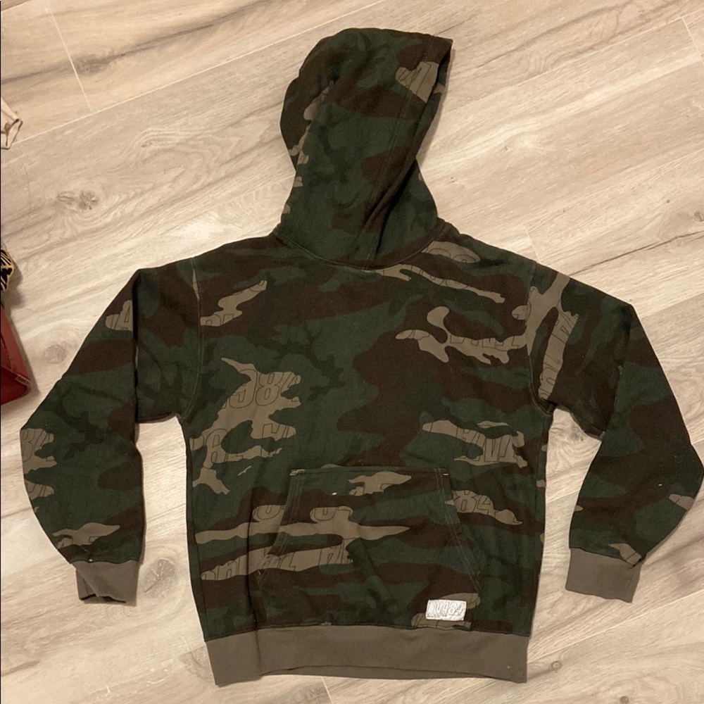 TNA Green and Brown Camouflage Sweater
